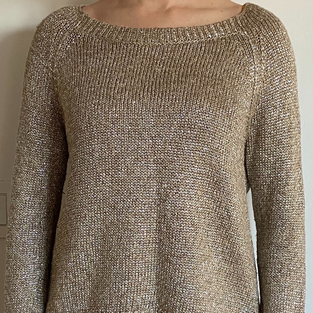 Gold metallic designer sweater